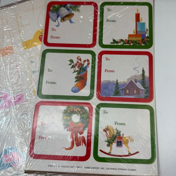 Lot of 7 (28 sheets) Vintage 1980s Gift Tags Labels Currant Christmas Birthday - Picture 6 of 10